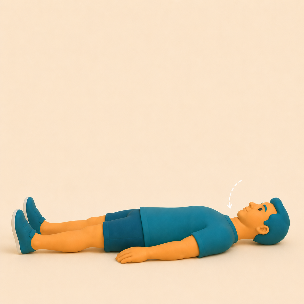 Supine Chin Nod — clay illustration